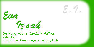 eva izsak business card
